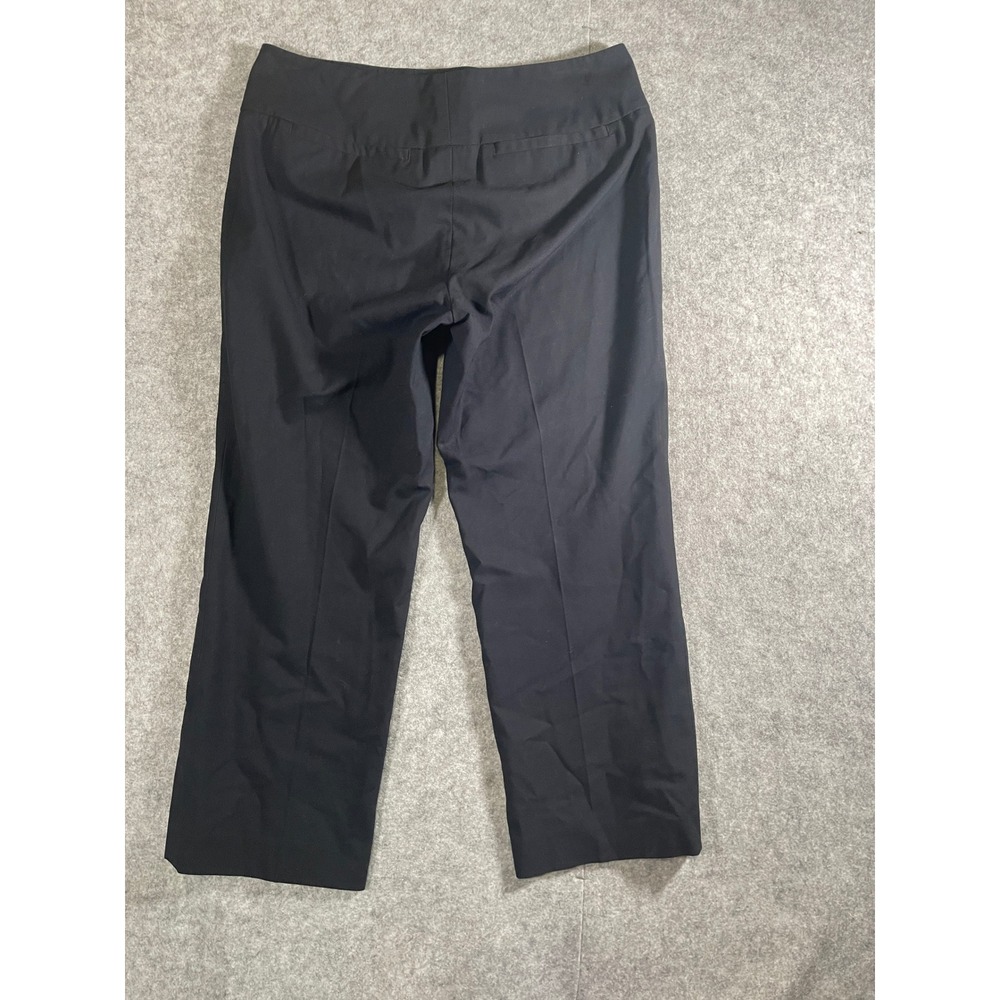 Womyn Black Dress Pants Women Size 6 Straight Leg Flat Front Trousers USA Made - Picture 8 of 11